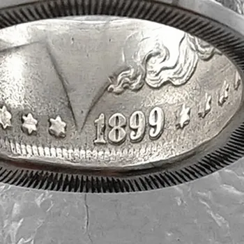 Čistého Stříbra NÁS 1889O Morgan Dolar Mince Prsten Velmi Lesklé Ručně US Velikost 8-16 Custommized Datum