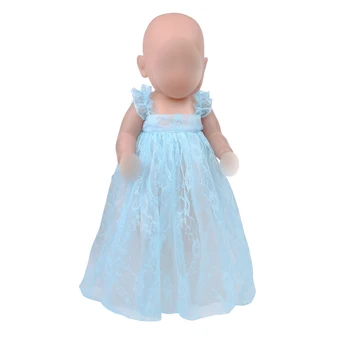Šaty pro panenky 43 cm panenky krajkové šaty multi-barevné volitelné hodí 18 palcový Dívka panenky oděvní doplňky f432-f436