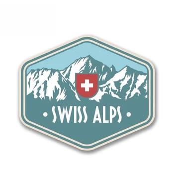 Švýcarské Alpy Švýcarsko Vinyl Auto Samolepka pro Cestovní Zavazadla Hory Ski Surf Skateboarding Hip Hop Obtisky,13 cm*9cm