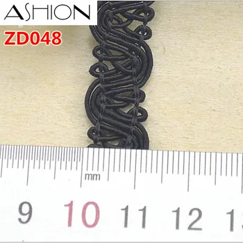 Šířka 12 mm černá bílá polyester vlnitý pletené řas Háčkování krajky trim stuha s okraji ZD048