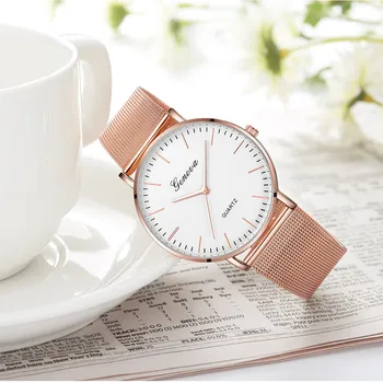 Ženy Hodinky Růžové Zlato Montre Femme 2020 Dámské Mesh Pás ultra-tenký Módní relojes para mujer Luxusní Náramkové Hodinky reloj mujer
